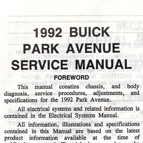 BUICK. 1992 SERVICE MANUAL BUICK. - Picture 6 of 7